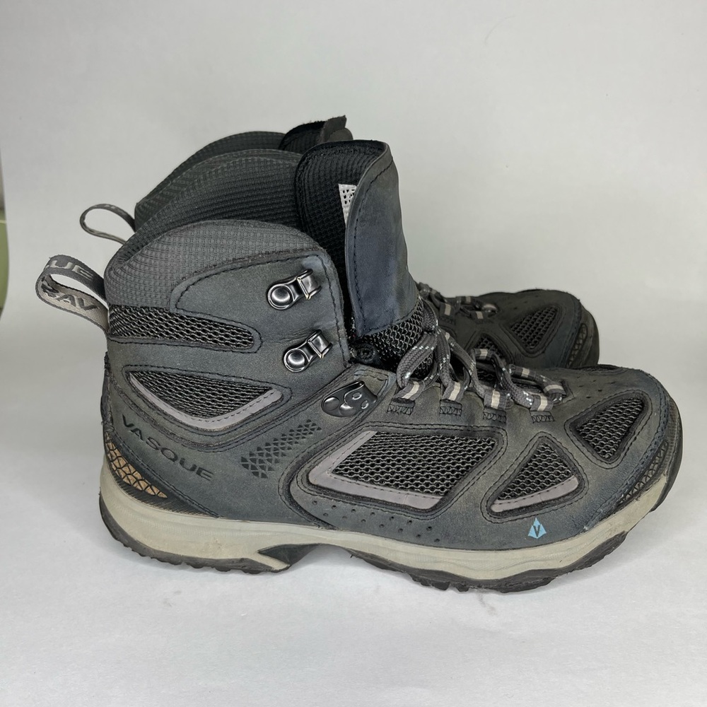 vasque hiking boots Women Size 42.5 US 11M Gray Leather Megagrip Vibram Soles